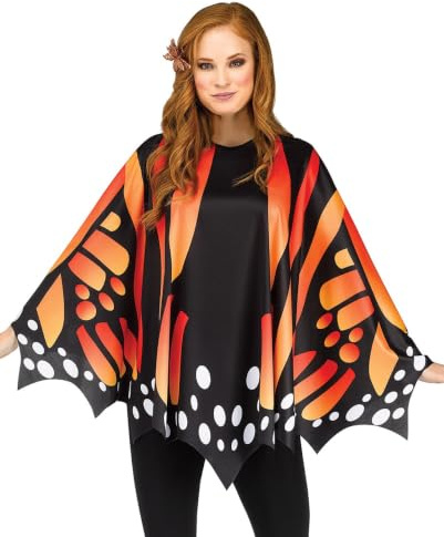 Horror-Shop Schmetterlings Flügel Poncho Karneval Kostümzubehör Rot