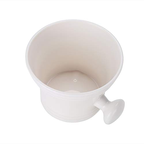 2 Colors Shaving Soap Bowl, Foam Shaving Soap & Cream Bowl, Smooth Shave Mug for Men Shaving, Small Size and Light in Weight(White)