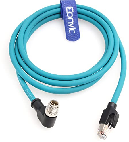 Eonvic M12 X Codice 8 Pin maschio ad angolo retto a RJ45 Cat-7e Cognex Industrial Camera Ethernet Alta Flex Cavo 3M