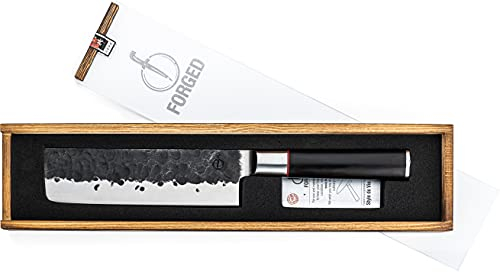 Forged Sebra Hackmesser 17cm, handgefertigt, in Holzkiste