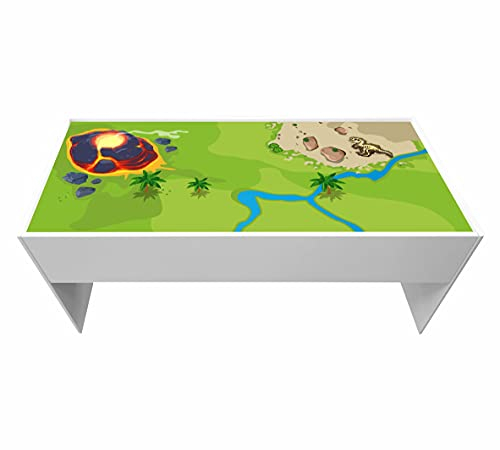 STIKKIPIX Möbelfolie DSWT02 Aufkleber passend für den DUNDRA-Tisch von IKEA (Möbel nicht inklusive) (1, Dinosaurier)