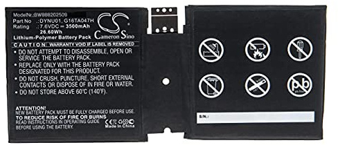 vhbw Akku Ersatz für Microsoft DYNU01 | G16TA047H für Tablet Pad (3500 mAh, 7,6 V, Li-Polymer)