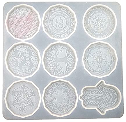 bluce Silikonform mit Blume des Lebens, handgefertigt, Geschenke, DIY, Handwerk, Schmuck, Gießwerkzeug, Halskette, Anhänger, Silikonform, 1 Stück