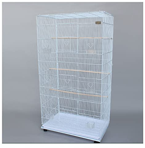 Vogelkäfig Großer Papageikäfig Home Vogelkäfig Große gepaarter Käfig Taube Borgerigar Zuchtkäfig Geeignet für Vogelzucht Kanarisches Parakeet Liebe Vogel Papageienkäfig (Color : White)