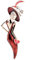 Publisit Broche Femme Vêtement, Broche Femme Originale, Broche Vintage, Dame au Chapeau, Style Rétro, Strass, Epingle, Tendance, Bijoux Femme (Rouge)