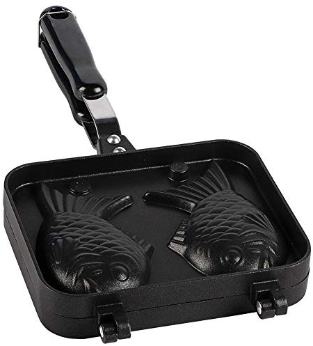 Joyzan Pancake Double Taiyaki Pan, Stainless Steel Model Household Japanese Fish shaped Non?Stick Bakeware for Kitchen Restaurant Camping Travel