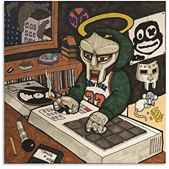 MF DOOM Poster Rapper HipHop Künstler Cookin Soul Album Cover Wandbild Fotodruck Leinwand Ästhetik Dekor 50 x 50 cm