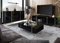 lukmebel Onyx Wohnzimmerset Auf Goldenen Beinen DREI Elemente Elegantes Und Modernes Design Leicht Zu Reinigen Abrieb- Und Kratzfest Laminierte Platte Schwarz