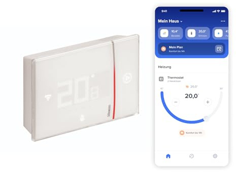 BTICINO, Vernetztes Thermostat, WLAN-Schnittstelle, Booster-Funktion, Temperatursteuerung programmierbar, Positionsbestimmung, Integration v. Heizkörperventilen, 5 Grad - 40 Grad, AP, 250V, XW8002W-DE