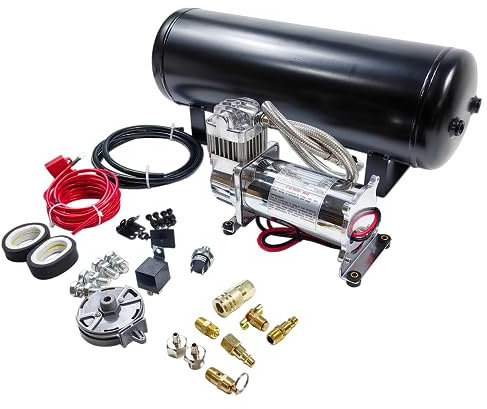 Medium Duty Onboard Air System/Kit 150 PSI Compressor 12V With 2.5 Gallon (9.5 Liter) Train/Air Horn Tank