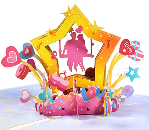 GREETING ART Valentinstag Karte, 3D Karte Liebe für Hochzeitstag, Hochzeitsgeschenk, Hochzeitseinladung,Geburtstagskarte frau,Karte Liebe,Karte Valentinstag