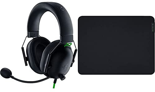 Razer BlackShark V2 X - Multi-Platform Wired Esports Headset, Black & Gigantus V2 Medium - Soft Medium Gaming Mouse Mat for Speed and Control (Non-Slip Rubber, 36 x 27 x 0.3cm) Black