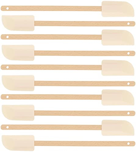 teemando® 10 X Teigschaber, Teigspachtel zum Backen, 27 cm lang, schmal