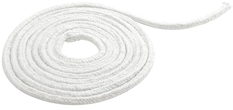 Kamin Ofendichtschnur 6mm x 3m Dichtschnur Glasfaserschnur Türdichtung Ofen Ofenschnur Dichtschnur Dichtung Dichtband für Kaminofen, Beständig bis 1260 °C
