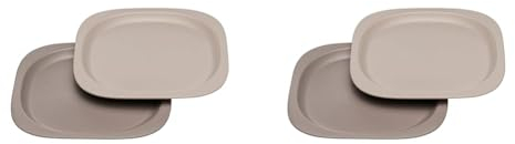 nip Eat Green öko bio Kinder-Teller: Ohne Melamin und BPA, geeignet für Spülmaschine und Mikrowelle, 2 Stück, grau (Packung mit 2)