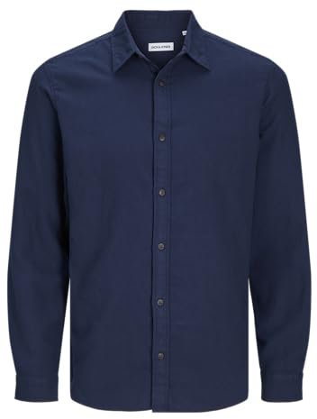 JACK&JONES PLUS Jjjoshua Fall-Maglietta in Flanella Camicia Casual, Blazer Blu Navy. Dettagli: Solido, 5XL Uomo