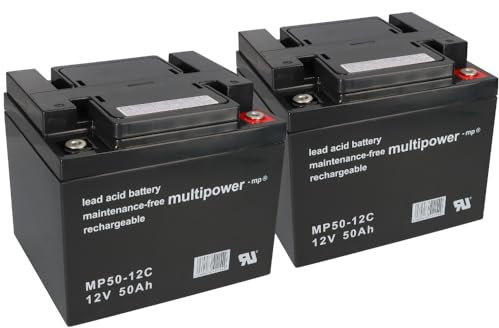 Batterie au plomb rechargeable compatible E-Mobil Dietz Bechle 2 x 12 V 50 Ah MP, Batterie Trottinette Électrique