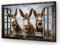 Linprout Lustiger Esel, Wandkunst, Bauernhaus-Tier-Poster, gerahmt, Fenster, Wandkunst, Bilder, Gemälde für Wohnzimmer, Dekoration, 40,6 x 61 cm