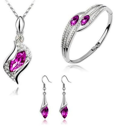 Tmianya Kristall Armband Set Schicke Ohrringe Schmuck Stil Augen Mode DIY Halskette Halsketten Anhänger Strass Halskette Ohrringe Armband Schmuck Schmuckset für Damen Frauen-D