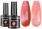 Senvenski Rose Gelée Vitrail Vernis Semi Permanent, Nudité Rose Vernis à Ongles Transparente Gift Set UV LED Art Varnish Kit pour French Manucure (CS2-014)
