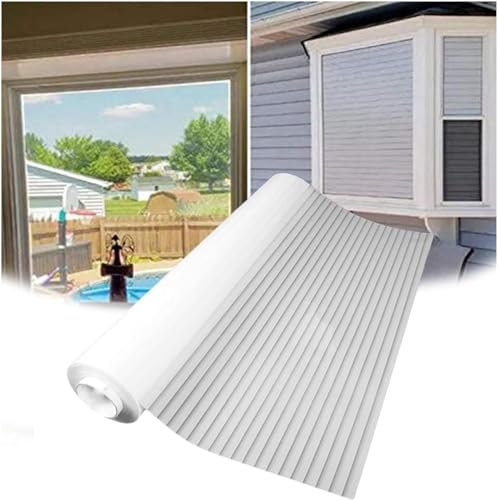 Hikaka One-Way Imitation Blinds Privacy Window Cover, Non-Adhesive Frosted Perspective Glass Film, One-Way Vision Simple Style Translucent Window Stickers (21.65*39.37in)