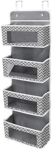 QITHRAN Over The Door Organizer Hanging Storage Organizer with 4 Clear Window Pockets
