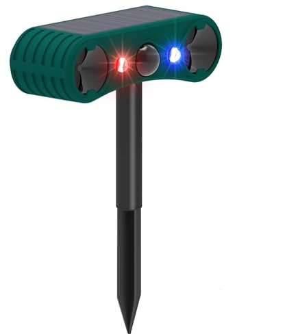 Solar Außen Bewegungsmelder Alarm: Verbesserter Ultraschall Solar Infrarot Induktions Alarm IP65 Außen Bewegungsmelder 129 dB mit rot/blauem Blinklicht