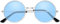 BOUBONI Hippie Sonnenbrille 70er Jahre Runde Hippie Brille Party Deko Sonnenbrille für Damen mit farbigem Brillenputztuch (Klares Blau)