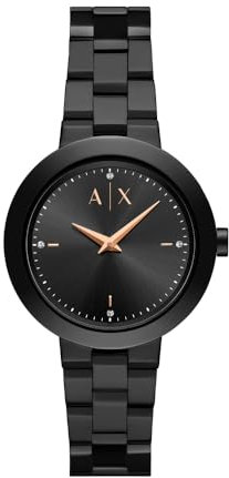 Armani Exchange Watch for Women, Quarz Zweizeiger Uhrwerk und 36mm Gehäusegröße mit Edelstahl- oder Lederarmband