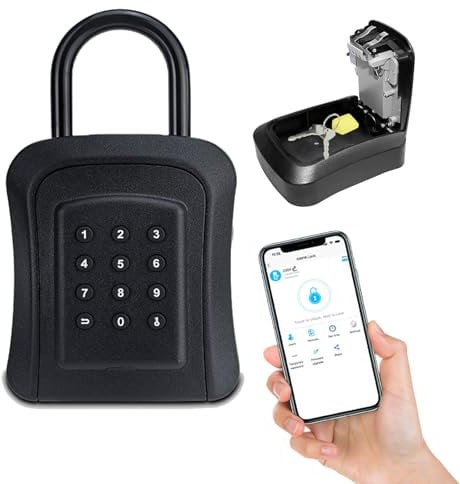 Smart Schlüsseltresor - Schlüsselbox mit Zahlencode und Tuya APP-Fernentriegelung, Schlüsselsafe aussen, Key Lock Box, Zahlenschloss Schlüsselkasten Aufhängen oder zur Wandmontage