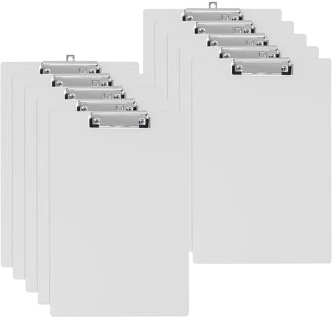 GUOKOFF Portapapeles A5 Con Pinza, 10 Piezas, Plástico, Tableros Para Notas, Carpeta