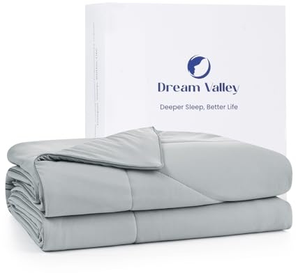 Dream Valley® Outlast® Kühldecke, NASA-Klasse Technologie Q-Max > 0,4 weich Selbstkühlende Decke, Aerocool™ Kühlende Decke für heiße Schläfer, Nachtschweiß, Hellgrau, 172 x 228cm
