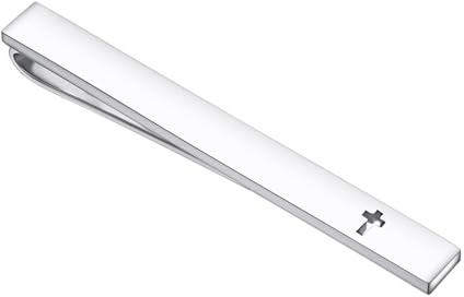Asienice Christian Tie Clip Cross Gold Silver Tie Clip Crucifix | Gold Tie Pin With Cross Tie Pins For Men Novelty Personalised Tie Clip Crucifix Stainless Steel Tie Clip Silver