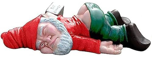 JINJUMEI Kreativer Betrunkener Gartenzwerge für Auben, Lustig Gnomen-Gartenstatue, Gartenzwerg Statue Ornament, Gartendekoration für die Terasse Balkon Hof, Geschenke für Garten Oder Drinnen