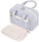 Kulturtasche Damen Gross & Kosmetiktasche Groß, Waschtasche Damen Make up Tasche für Herren & Volle Größe Kulturbeutel für Kinder (Graublaue Streifen)