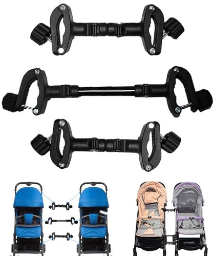 Yolispa Passeggino connettore universale per passeggino, inserire nel connettore per passeggino, 3 passeggini gemelli, accessori di sicurezza