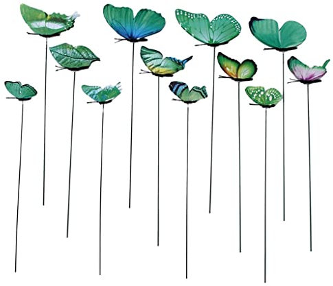 Folpus Garten Schmetterlinge Deko, 12-teiliges Set für Ihren Hof, Grün