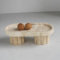 Natural Marble Tray with Leg, Round 18CM Vanity DecorativeTray for Countertop Organizer, CatchallTray for Perfume, Candles, Jewelry Dish (Oval)