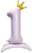 Lavender 1st Number Standing Balloons for First Birthday,Pastel Purple Dusty Light Purple 42 Inch Lilac Large Number 1 Foil Balloons for Baby Shower Girls Princess Birthday Party Decorations Supplies