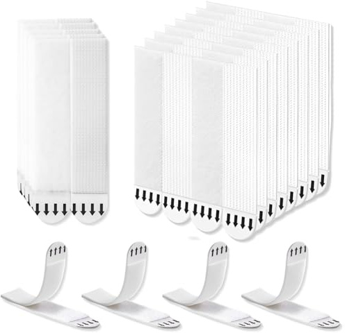 Accroche Tableau Sans Percer 24 Paires (48 Bandes, Taille 19 x 92mm), Fixation Murale Bandes de Suspension, Aucun Résidu, Adapté aux Cadres, Posters, Décorations