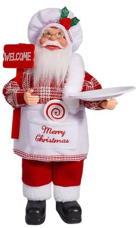 Masyrt Weihnachtsmann-Puppe, 30,5 cm, Stehende Weihnachtsmann-Puppe, Weiche und Hautfreundliche, Langlebige Weihnachtsmann-Stehfigur für Weihnachtsfeiern, Weihnachtsdeko für Zuhause (B)