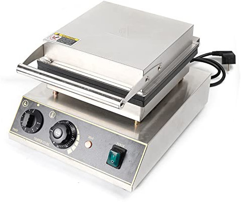 Gaufrier en forme de cœur, machine à gaufres, classique, anti-adhésif, 30 x 36 x 23 cm, 1,75 kW, argenté, diamètre intérieur du moule : 23,5 cm