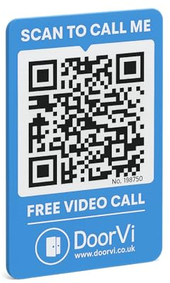 DoorVi QR Code Video Doorbell – Smart Wireless Doorbell with FREE Video Calls, No Subscription Video Intercom, Wireless Safe Doorbells with Easy Setup – Acrylic 7x11cm