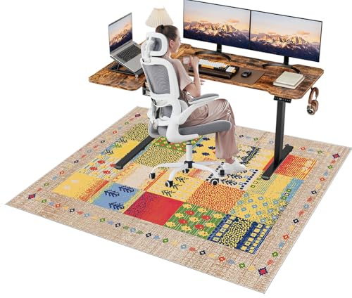 Tapis Tapis pour Chaise de Bureau, Tapis Gaming Sol, Tapis de Protection pour Chaise de Bureau, Tapis de Sol Gamer, Tapis sous Chaise Bureau pour parquet, sols durs, Fauteuils de Gaming 120 x 150 cm