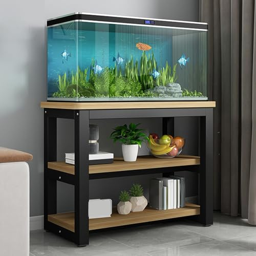 WPWSDWMX Aquarium Unterschrank, Robuster Aquariumständer mit Metallrahmen, Reptilien-Aufbewahrungstisch für Zuhause und Büro(Yellow,90x45x70cm)