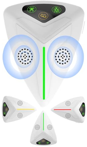 Ultraschall Schädlingsbekämpfer 4 Stück Set | 3 Modi 19-65 kHz - 200Hz | Mäusevertreiber & Mäuseabwehr | 80-120m² pro Gerät | Dual-Ultraschall | Insektenabwehr für Innenräume