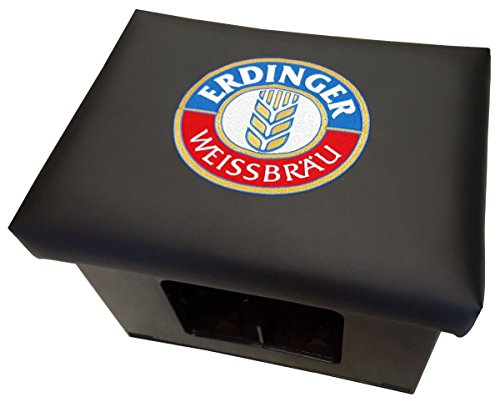 Bierkistensitz Bierkiste Bierkistensitz Bierkastensitz Sitz Bierkasten Aufsatz Hocker Auflage Polster Stehtische (Erdinger, Schwarz)