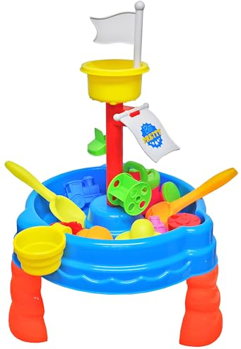 Quickdraw Pirate Sable & Eau Activité Table Sablière avec Accessoires pour Les Tout-Petits