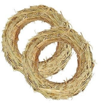 Blumen-Senf Strohkranz Strohrömer, Türkranz, Deko-Kranz, Kranz-Rohling, Strohring (60/10 cm, 5 Stück)
