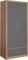 Seconique Seville 2 Door 1 Drawer Wardrobe in Grey Gloss/Light Oak Effect Veneer